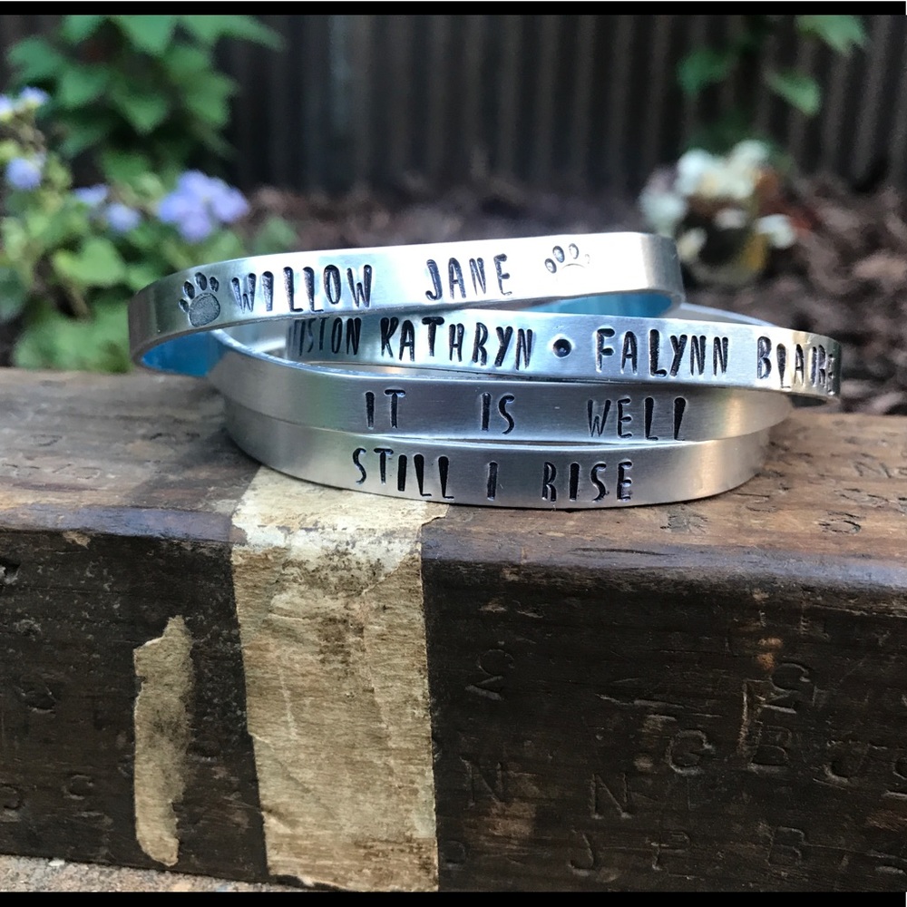 Custom Hand Stamped Bracelets
